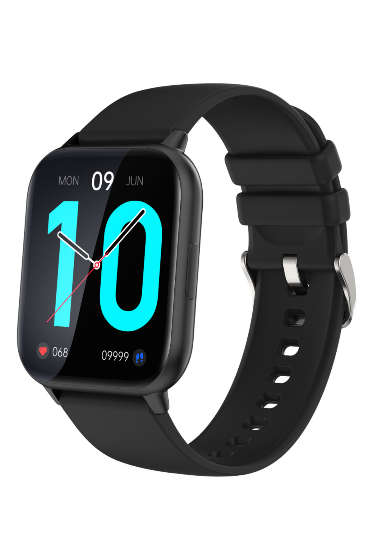 Fit8 Akıllı Saat Alüminyum Kasa Spor Silikon Kordon Siyah - Görsel 2
